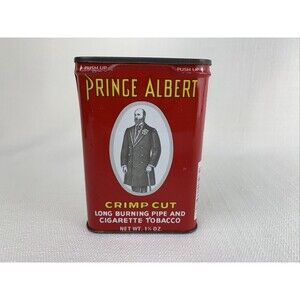 Vintage Prince‎ Albert Crimp Cut Long Burning Pipe Cigarette Tobacco Tin Red